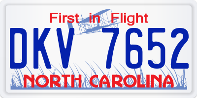 NC license plate DKV7652