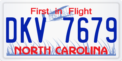 NC license plate DKV7679
