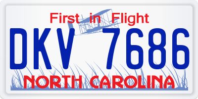 NC license plate DKV7686