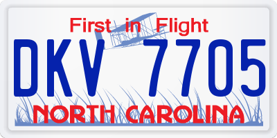 NC license plate DKV7705