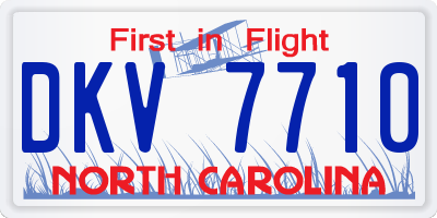 NC license plate DKV7710