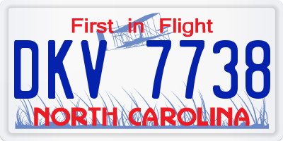 NC license plate DKV7738
