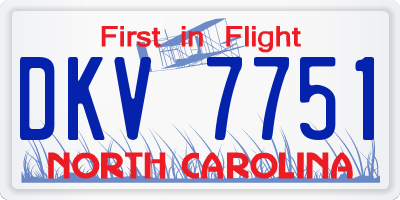 NC license plate DKV7751