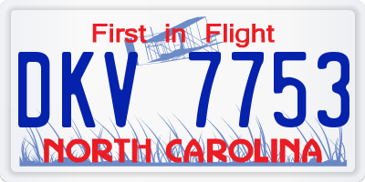 NC license plate DKV7753