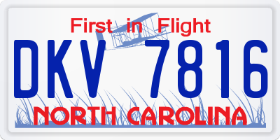 NC license plate DKV7816