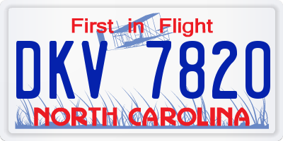 NC license plate DKV7820