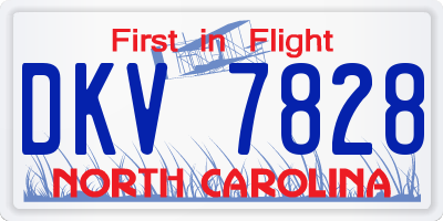 NC license plate DKV7828