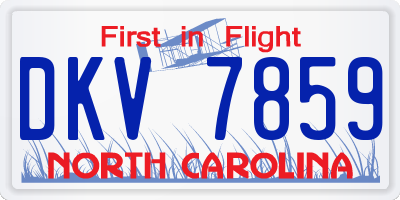 NC license plate DKV7859