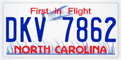 NC license plate DKV7862