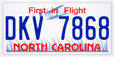 NC license plate DKV7868