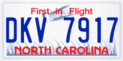 NC license plate DKV7917