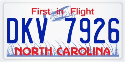 NC license plate DKV7926