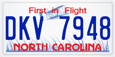 NC license plate DKV7948