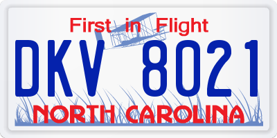 NC license plate DKV8021