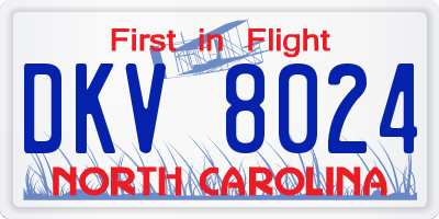 NC license plate DKV8024