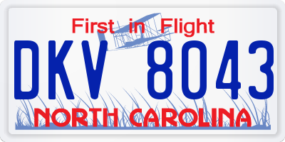 NC license plate DKV8043