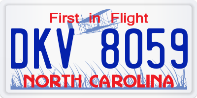 NC license plate DKV8059