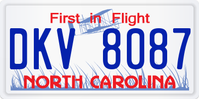 NC license plate DKV8087