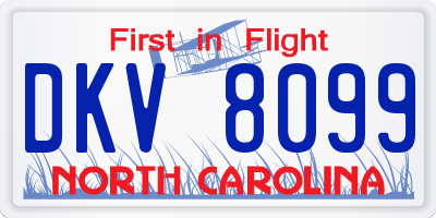 NC license plate DKV8099