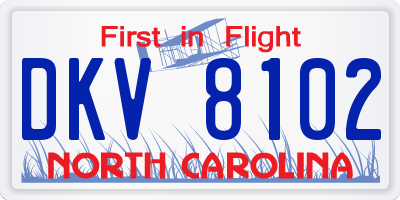 NC license plate DKV8102