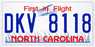 NC license plate DKV8118