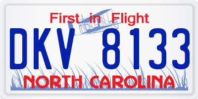 NC license plate DKV8133