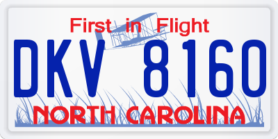 NC license plate DKV8160