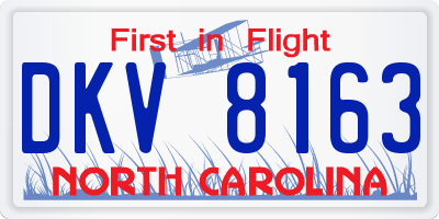 NC license plate DKV8163