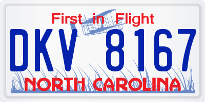 NC license plate DKV8167