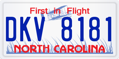 NC license plate DKV8181