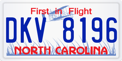 NC license plate DKV8196