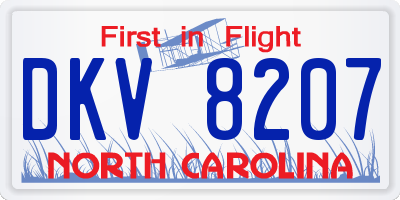 NC license plate DKV8207