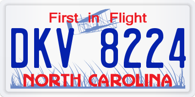 NC license plate DKV8224