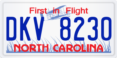 NC license plate DKV8230