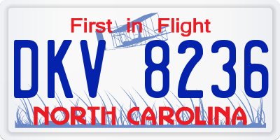 NC license plate DKV8236