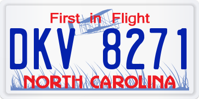 NC license plate DKV8271