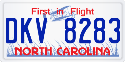 NC license plate DKV8283