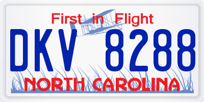 NC license plate DKV8288