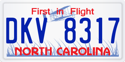 NC license plate DKV8317