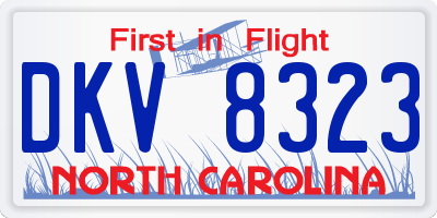 NC license plate DKV8323