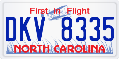 NC license plate DKV8335