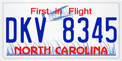 NC license plate DKV8345
