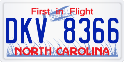 NC license plate DKV8366