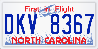 NC license plate DKV8367