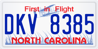 NC license plate DKV8385