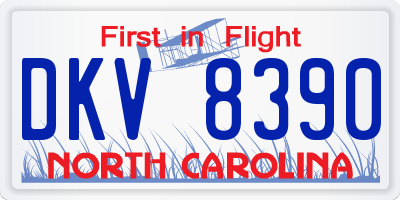NC license plate DKV8390