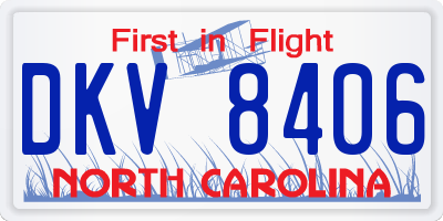 NC license plate DKV8406