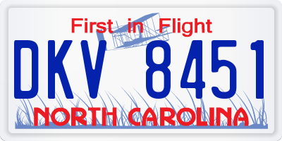 NC license plate DKV8451