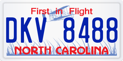 NC license plate DKV8488