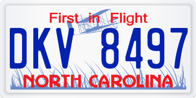 NC license plate DKV8497